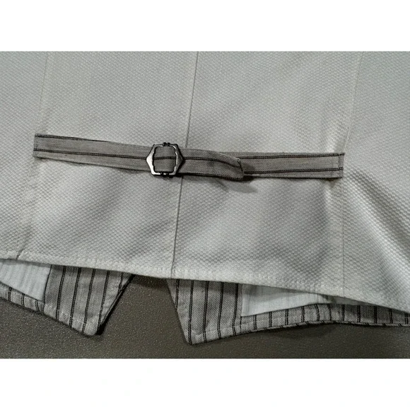 NOHOW Mens Striped Linen Blend Waistcoat Vest Made in Italy White Tan TG 48 - Picture 8 of 8